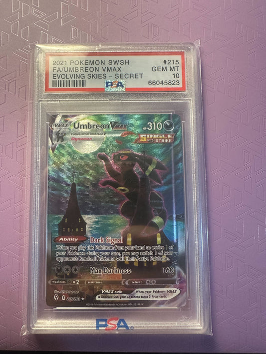 PSA 10 Umbreon VMAX #215 Pokemon Evolving Skies